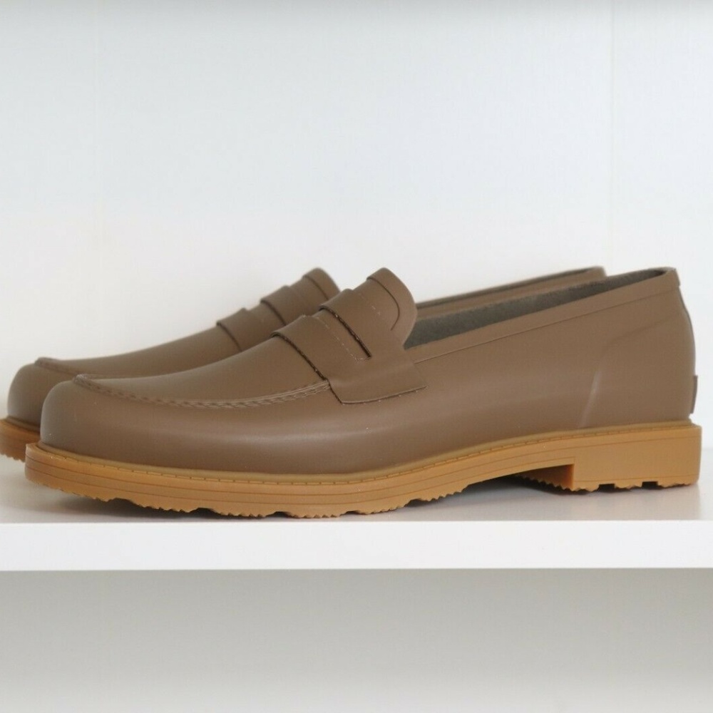 HUNTER Original Rubber Penny Loafer Light Khaki